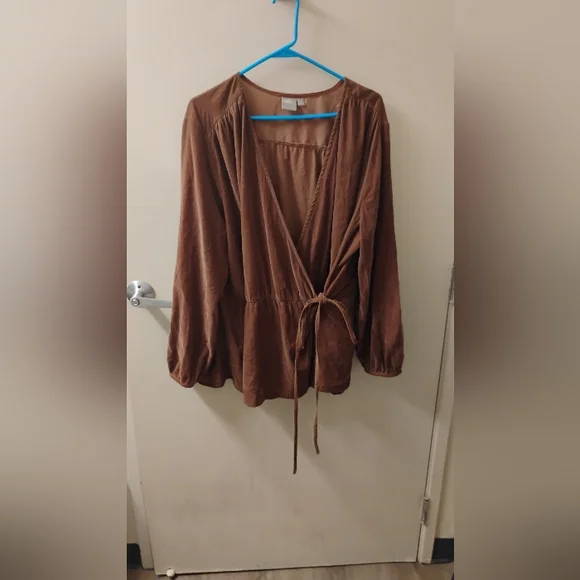 ASOS Women's Corduroy Wrap Blouse Top Sz 18